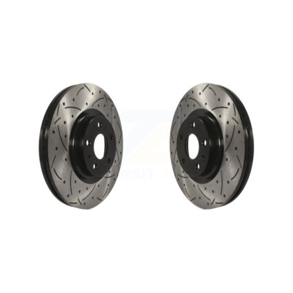 Front Coated Drilled Slotted Disc Brake Rotors Pair For Ford Fusion Lincoln MKZ KD-100020
