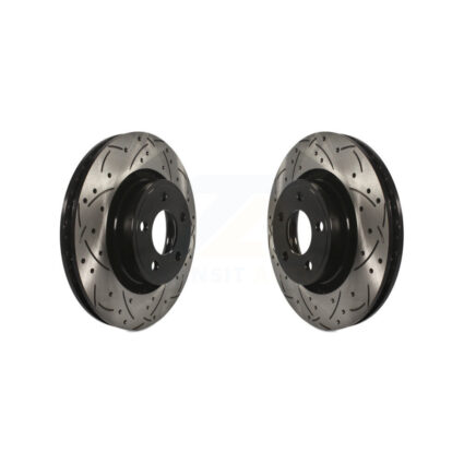 Front Coated Drilled Slotted Disc Brake Rotors Pair For Ford Mustang KD-100022