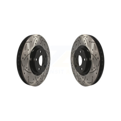Front Drilled Slot Brake Rotor Pair For Ford Edge Lincoln Continental Police Responder SSV KD-100023