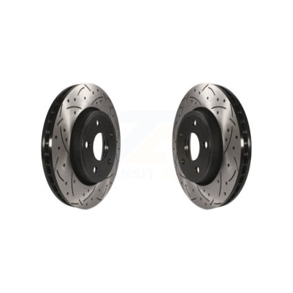 Front Coated Drilled Slotted Disc Brake Rotors Pair For Jeep Grand Cherokee Dodge Durango KD-100033