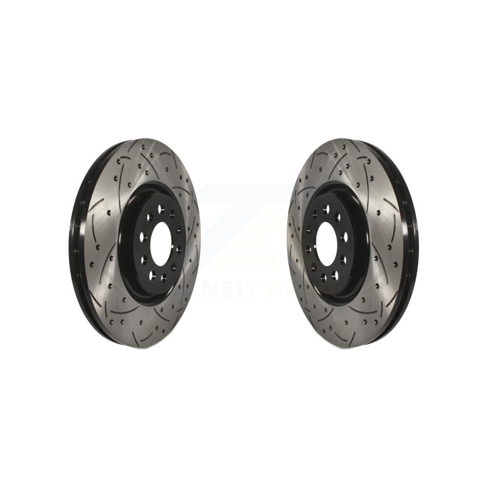 Front Coated Drill Slot Disc Brake Rotors Pair For Jeep Cherokee Chrysler 200 Dodge Hornet KD-100037