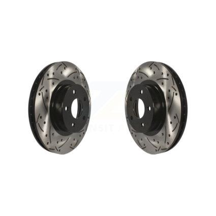 Front Drilled Slot Brake Rotor Pair For Subaru Impreza Scion FR-S Legacy BRZ Forester Saab KD-100038