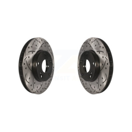 Front Drilled Slot Brake Rotors Pair For Honda Civic Accord Acura Fit CSX Element ILX CR-Z KD-100039