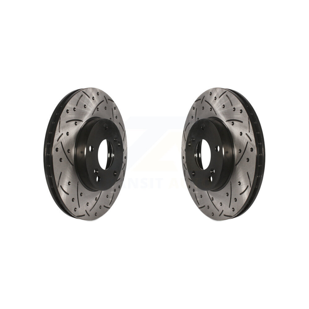 Front Drilled Slot Brake Rotors Pair For Honda Civic Accord Acura Fit CSX Element ILX CR-Z KD-100039
