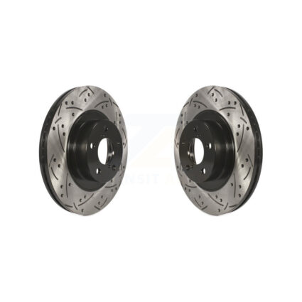 Front Drill Slot Brake Rotors Pair For Subaru Forester Impreza Outback XV Crosstrek Legacy KD-100043