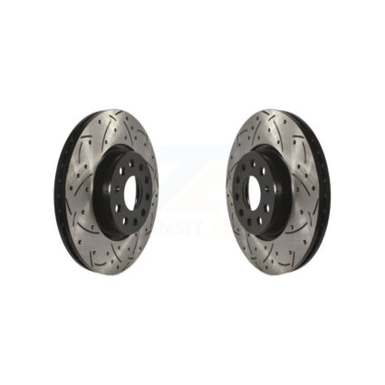 Front Drill Slot Brake Rotor Pair For Volkswagen Jetta Tiguan Passat Audi Golf Taos GTI A3 KD-100045