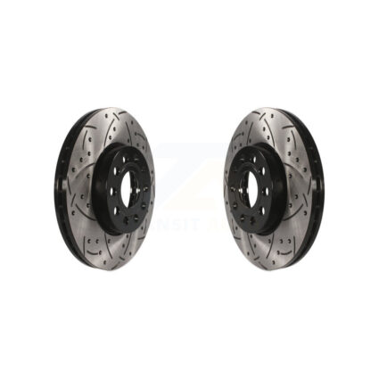 Front Drill Slot Brake Rotor Pair For Volkswagen Jetta Golf SportWagen Taos Beetle Audi A3 KD-100046