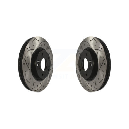 Front Drill Slot Brake Rotor Pair For Kia Hyundai Sonata Forte Tucson Optima Sportage Koup KD-100047