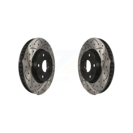 Front Coated Drilled Slotted Disc Brake Rotors Pair For Lexus IS250 KD-100050