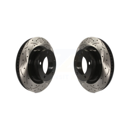 Front Drill Slot Disc Brake Rotors Pair For Toyota Tundra Sequoia Lexus LX570 Land Cruiser KD-100056