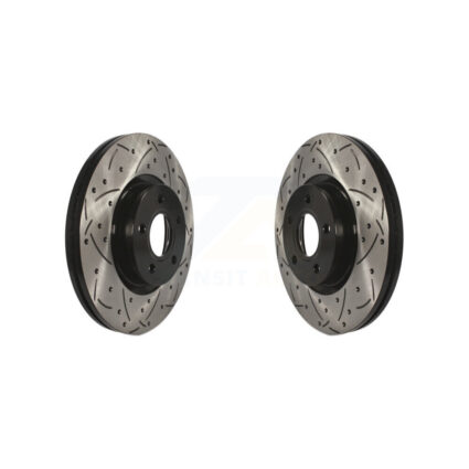 Front Coated Drill Slot Disc Brake Rotors Pair For Ford Escape Volvo C-Max S40 C30 V50 C70 KD-100059