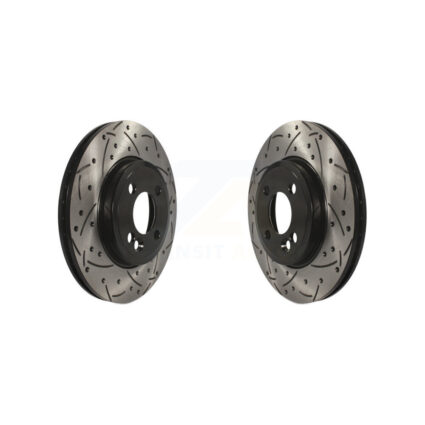 Front Coated Drilled Slotted Disc Brake Rotors Pair For Mini Cooper KD-100061