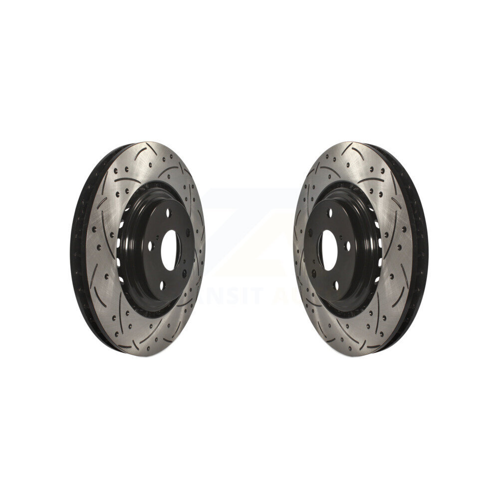 Front Drilled Slot Brake Rotors Pair For Toyota Highlander Sienna Lexus RX350 NX300 NX200t KD-100063