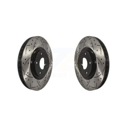 Front Coated Drilled Slotted Disc Brake Rotors Pair For Nissan Sentra Juke KD-100065