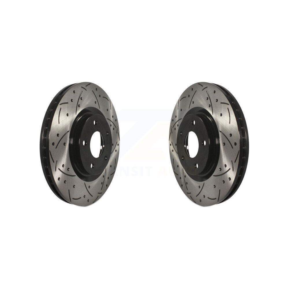 Front Coated Drilled Slotted Disc Brake Rotors Pair For Nissan Sentra Juke KD-100065