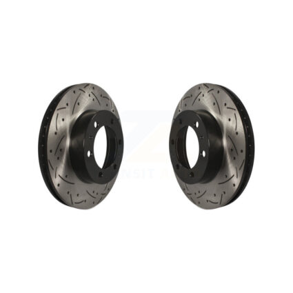 Front Coated Drilled Slotted Disc Brake Rotors Pair For Toyota Tacoma 4Runner FJ Cruiser KD-100068