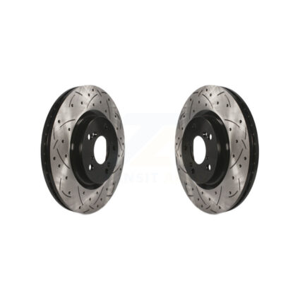 Front Coated Drilled Slotted Disc Brake Rotors Pair For Honda Odyssey Acura TL KD-100070