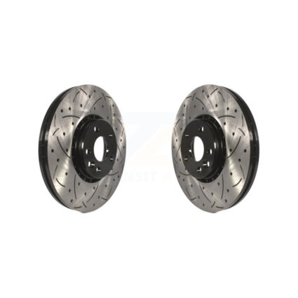 Front Coated Drilled Slotted Disc Brake Rotors Pair For Volvo XC60 KD-100073