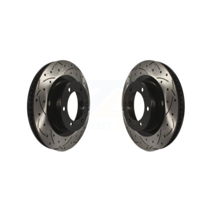 Front Coated Drilled Slotted Disc Brake Rotors Pair For Toyota 4Runner Lexus GX460 KD-100074