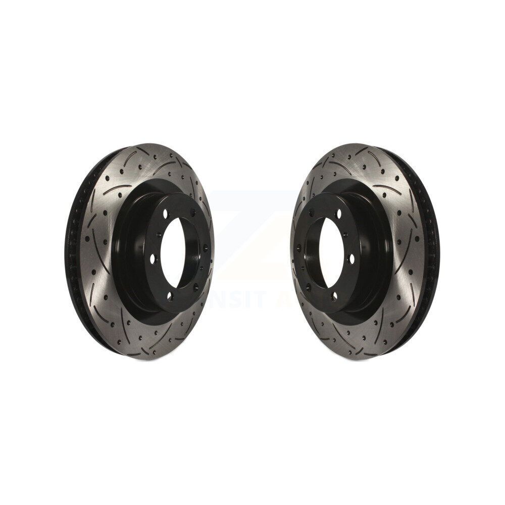 Front Coated Drilled Slotted Disc Brake Rotors Pair For Toyota 4Runner Lexus GX460 KD-100074