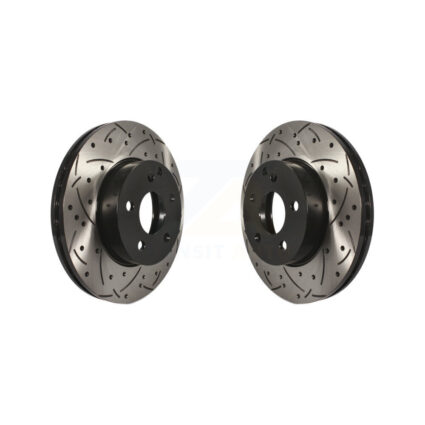 Front Coated Drilled Slotted Disc Brake Rotors Pair For Mercedes-Benz C300 C250 C230 KD-100075