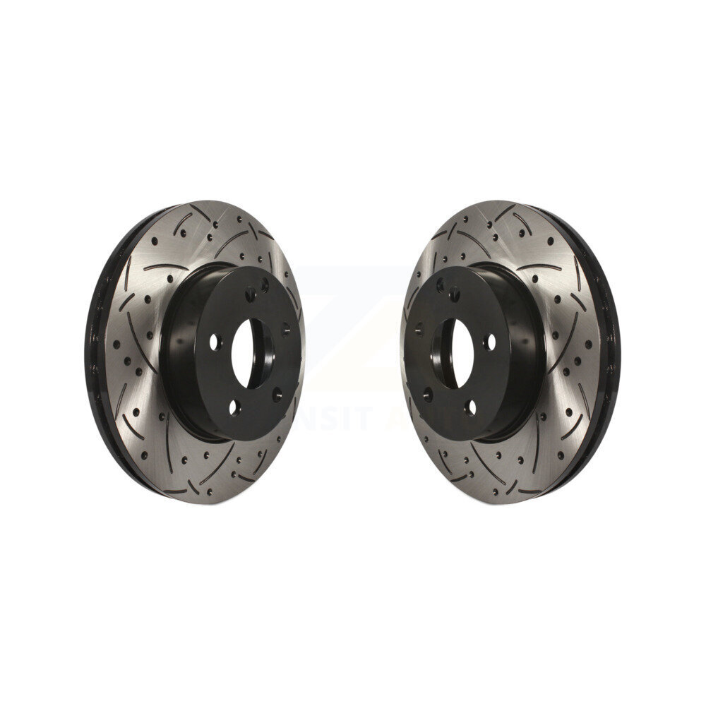 Front Coated Drilled Slotted Disc Brake Rotors Pair For Mercedes-Benz C300 C250 C230 KD-100075
