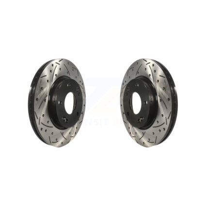 Front Drill Slot Brake Rotors Pair For Hyundai Elantra Kia Kona Forte Soul GT Venue Seltos KD-100078