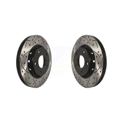 Front Coated Drilled Slotted Disc Brake Rotors Pair For Mitsubishi Lancer KD-100081