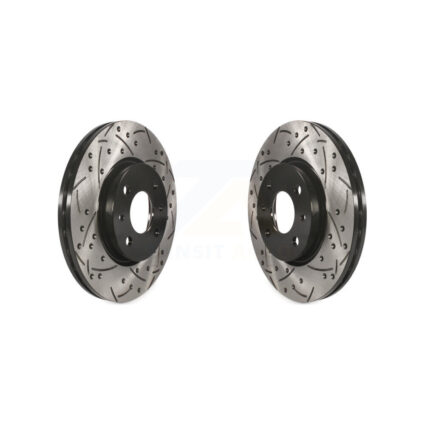 Front Coated Drilled Slotted Disc Brake Rotors Pair For Fiat 500 KD-100083
