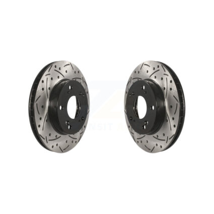 Front Coated Drilled Slotted Disc Brake Rotors Pair For Honda Civic Acura ILX KD-100084
