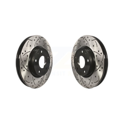 Front Coated Drilled Slotted Disc Brake Rotors Pair For Mazda CX-5 6 KD-100086