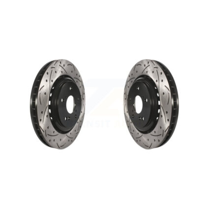 Front Coated Drilled Slotted Disc Brake Rotors Pair For Acura TLX MDX KD-100092