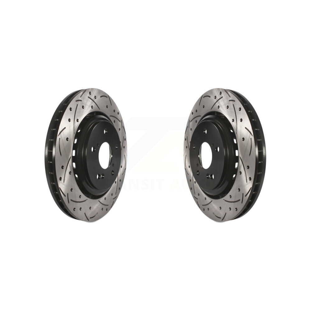 Front Coated Drilled Slotted Disc Brake Rotors Pair For Acura TLX MDX KD-100092
