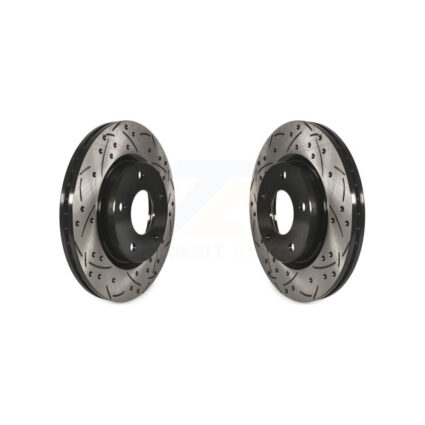 Front Coated Drilled Slotted Disc Brake Rotors Pair For Nissan Sentra KD-100094