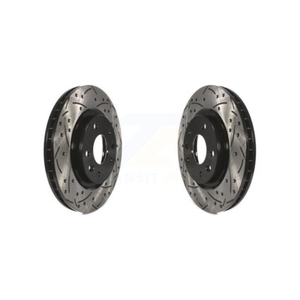 Front Coated Drilled Slotted Disc Brake Rotors Pair For Nissan Rogue Sport Qashqai LEAF KD-100096