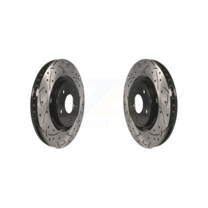 Front Coated Drilled Slotted Disc Brake Rotors Pair For Nissan Rogue KD-100097