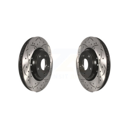 Front Coated Drilled Slotted Disc Brake Rotors Pair For Honda Civic Accord Acura ILX KD-100101
