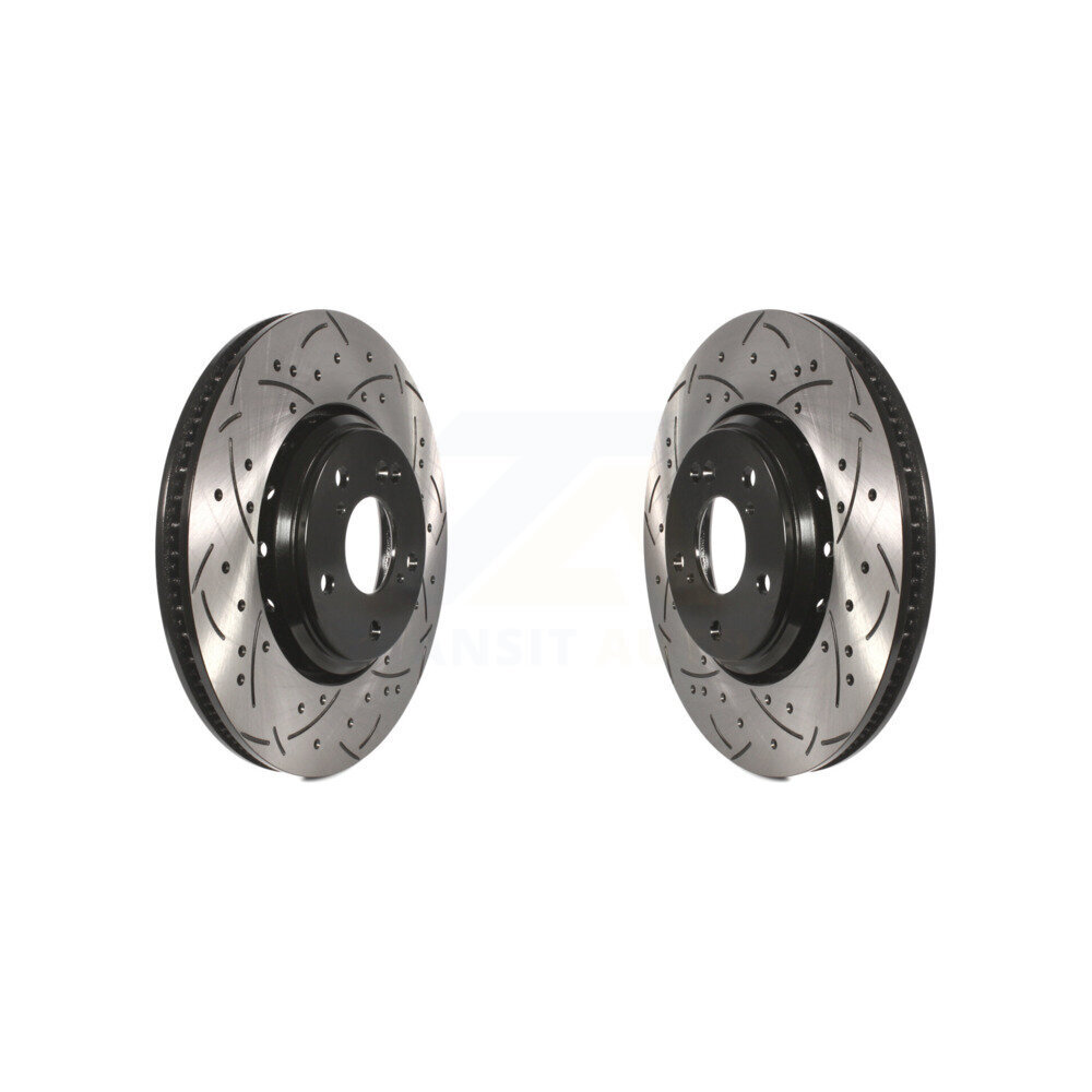 Front Coated Drilled Slotted Disc Brake Rotors Pair For Honda Civic Accord Acura ILX KD-100101