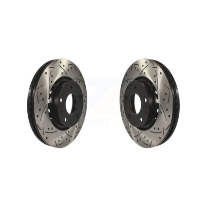 Front Coated Drilled Slotted Disc Brake Rotors Pair For Mazda CX-5 6 KD-100102