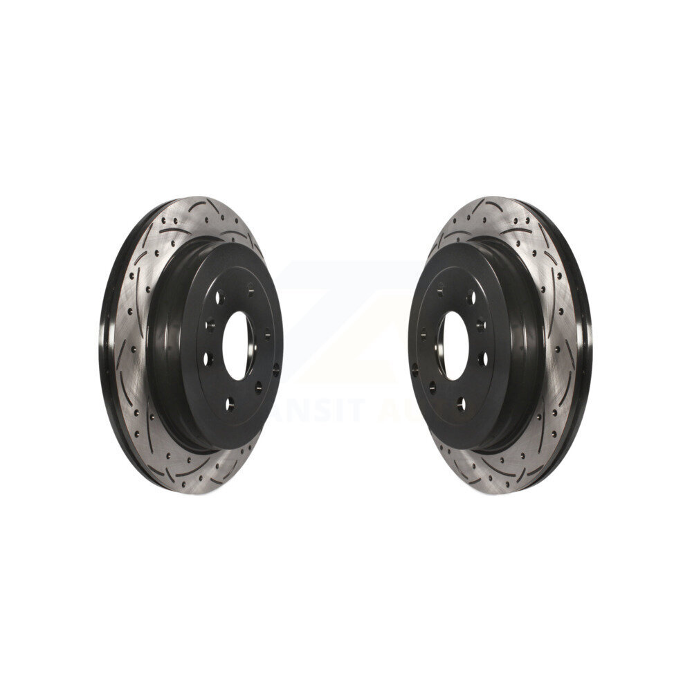 Rear Drilled Slot Brake Rotors Pair For GMC Acadia Buick Enclave Chevrolet Traverse Saturn KD-100107