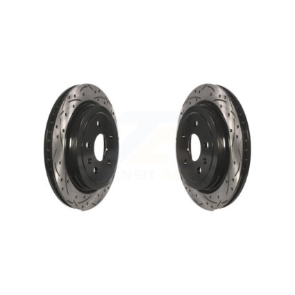 Rear Coated Drilled Slotted Disc Brake Rotors Pair For Chevrolet Camaro Cadillac CTS KD-100109