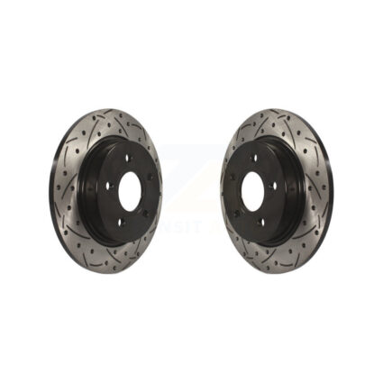 Rear Coated Drilled Slotted Disc Brake Rotors Pair For Ford Focus KD-100122
