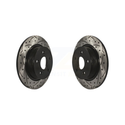 Rear Coated Drilled Slotted Disc Brake Rotors Pair For Ford Escape Transit Connect C-Max KD-100126