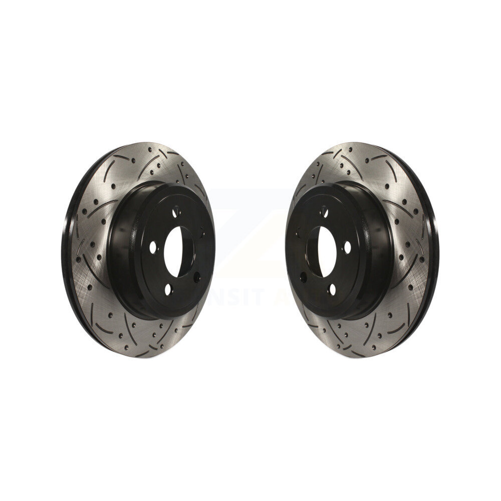 Rear Drilled Slot Disc Brake Rotors Pair For Dodge Chrysler 300 Charger Challenger Magnum KD-100134