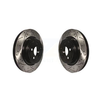 Rear Coated Drilled Slotted Disc Brake Rotors Pair For Dodge Charger Magnum KD-100135