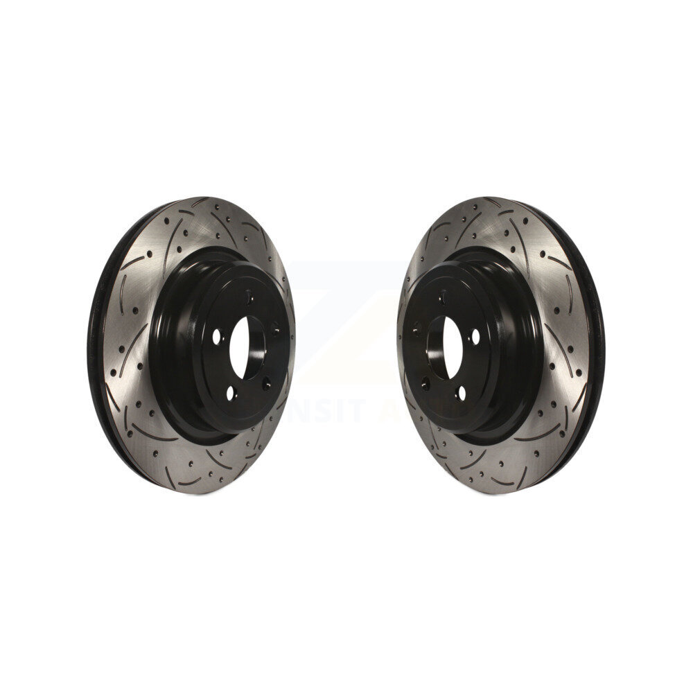 Rear Coated Drilled Slotted Disc Brake Rotors Pair For Dodge Charger Magnum KD-100135