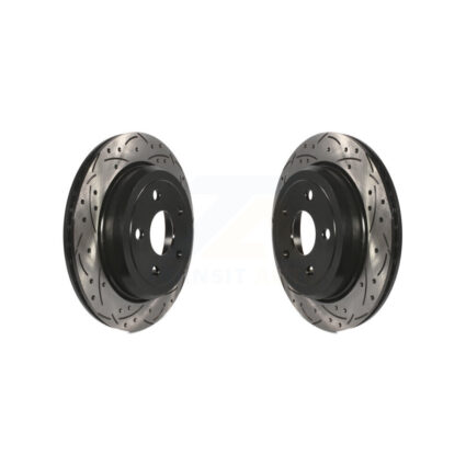 Rear Coated Drilled Slotted Disc Brake Rotor Pair For Jeep Grand Cherokee Dodge Durango WK KD-100142