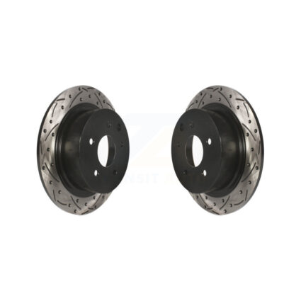 Rear Coated Drilled Slotted Disc Brake Rotors Pair For Nissan Sentra Altima Juke Maxima KD-100147