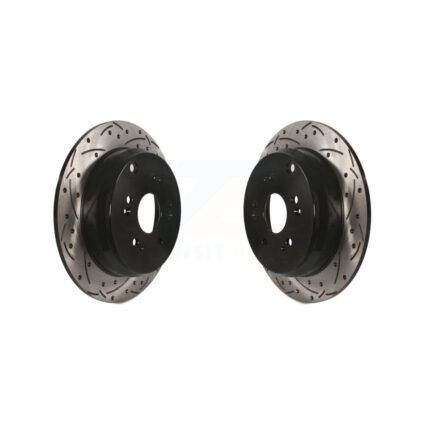 Rear Coated Drilled Slotted Disc Brake Rotors Pair For Honda CR-V Acura RDX KD-100151