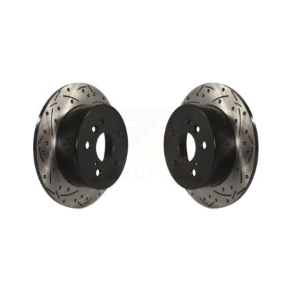 Rear Coated Drilled Slotted Disc Brake Rotors Pair For Toyota Camry Lexus ES350 Avalon KD-100155